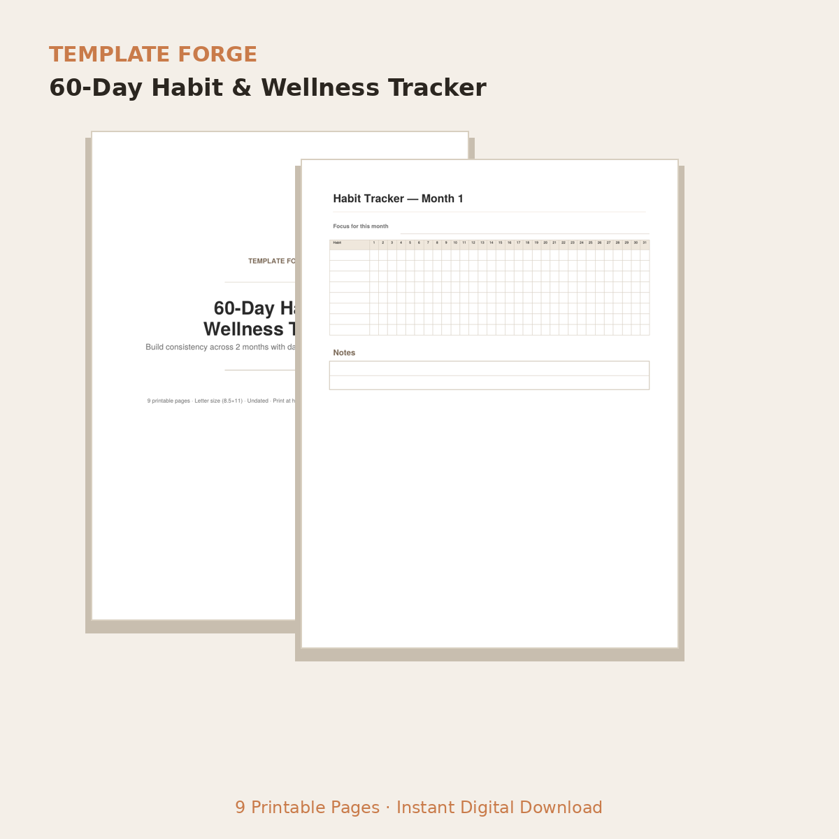 60-Day Habit & Wellness Tracker