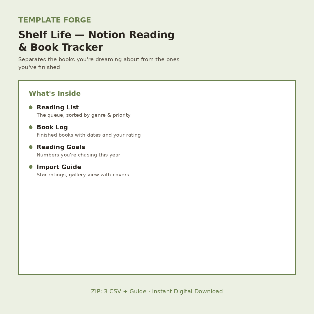 Shelf Life — Notion Reading & Book Tracker