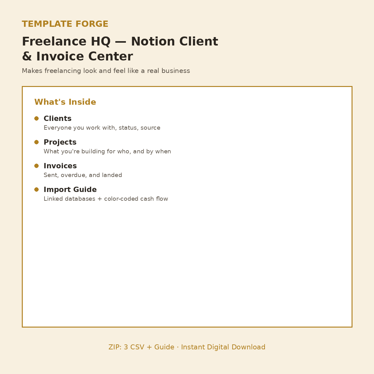 Freelance HQ — Notion Client & Invoice Command Center
