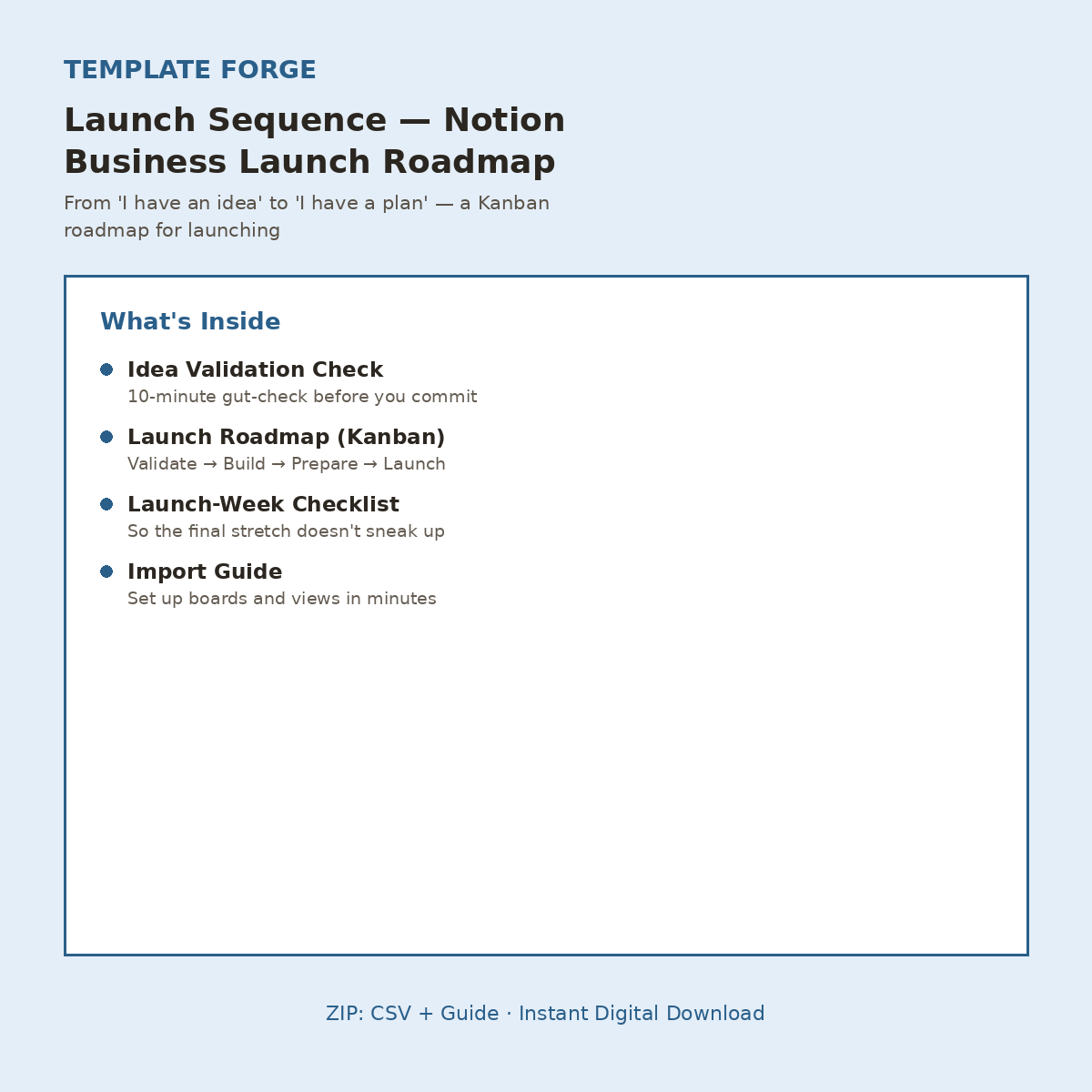 Launch Sequence — Notion Business Launch Roadmap