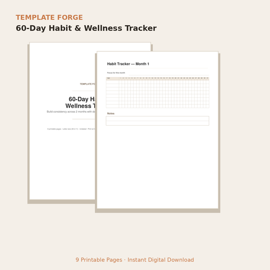 60-Day Habit & Wellness Tracker