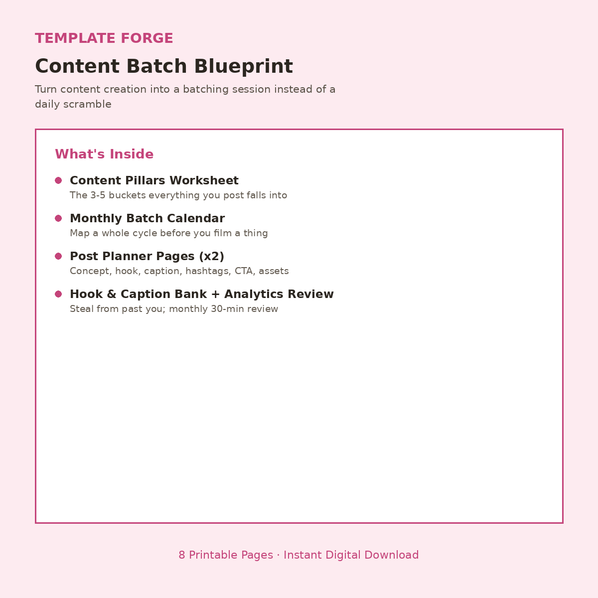 Content Batch Blueprint — Creator Planning System