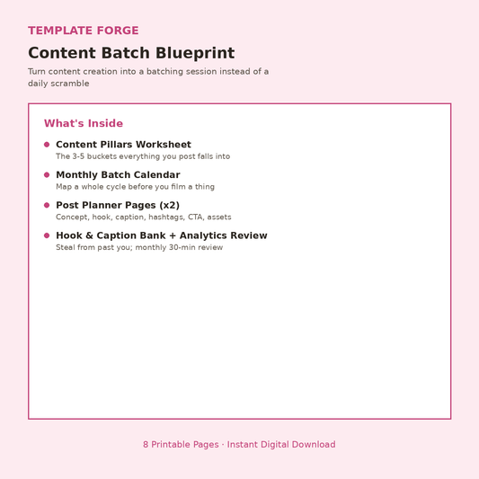 Content Batch Blueprint — Creator Planning System
