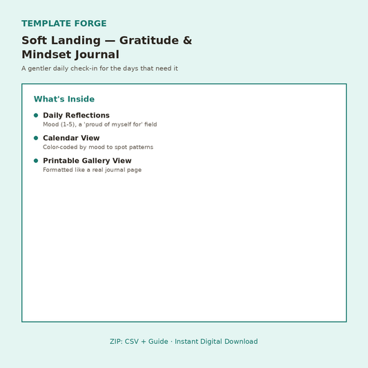 Soft Landing — Notion Gratitude & Mindset Journal