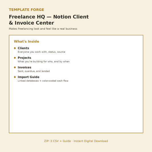 Freelance HQ — Notion Client & Invoice Command Center