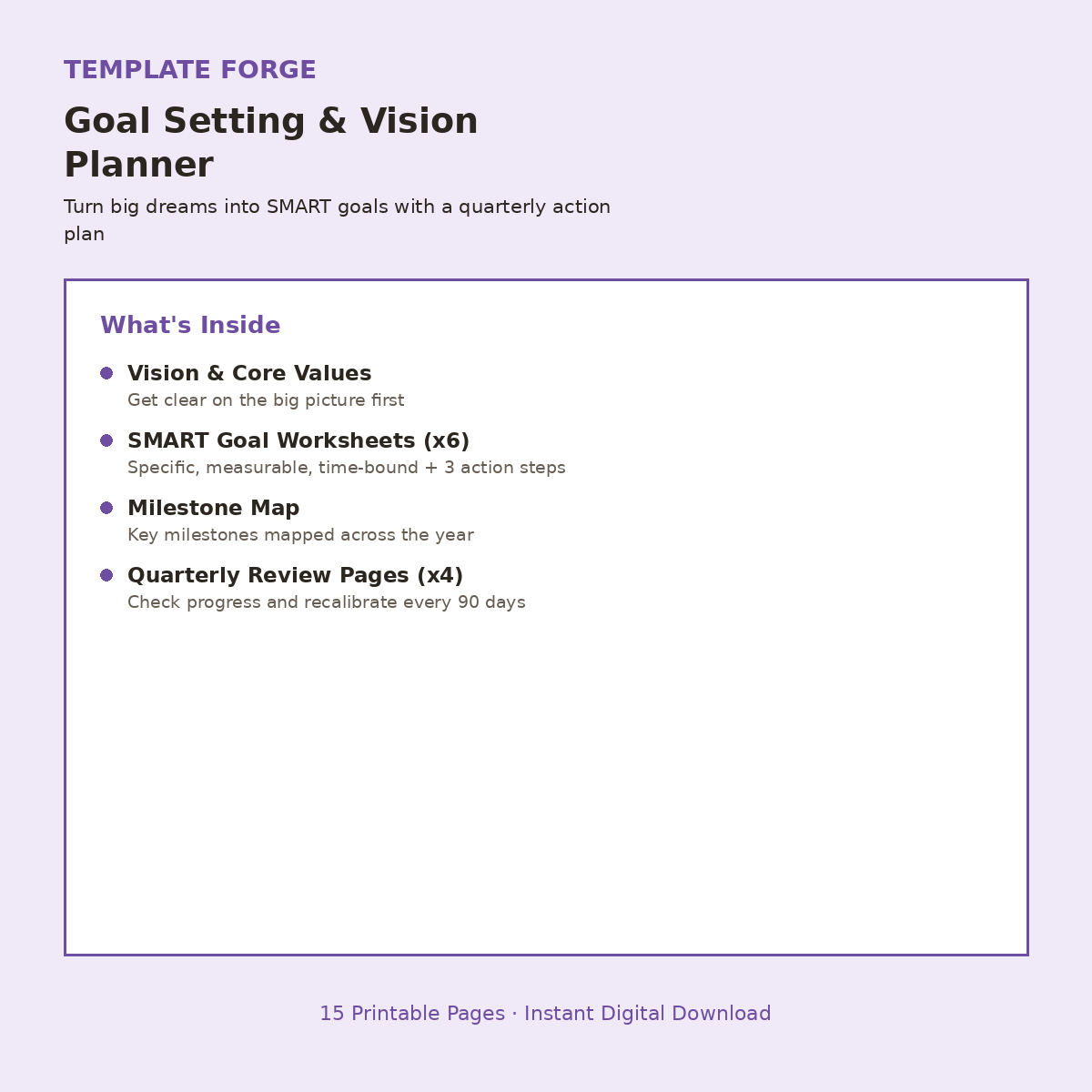 Goal Setting & Vision Planner