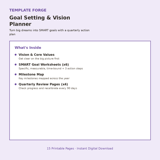 Goal Setting & Vision Planner