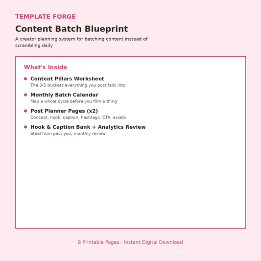 Content Batch Blueprint — Creator Planning System