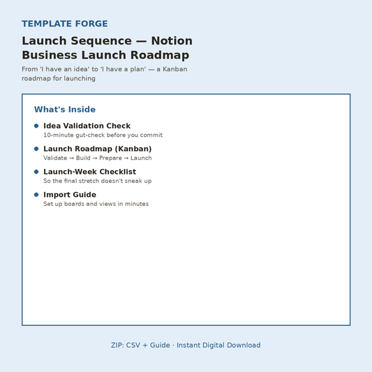 Launch Sequence — Notion Business Launch Roadmap