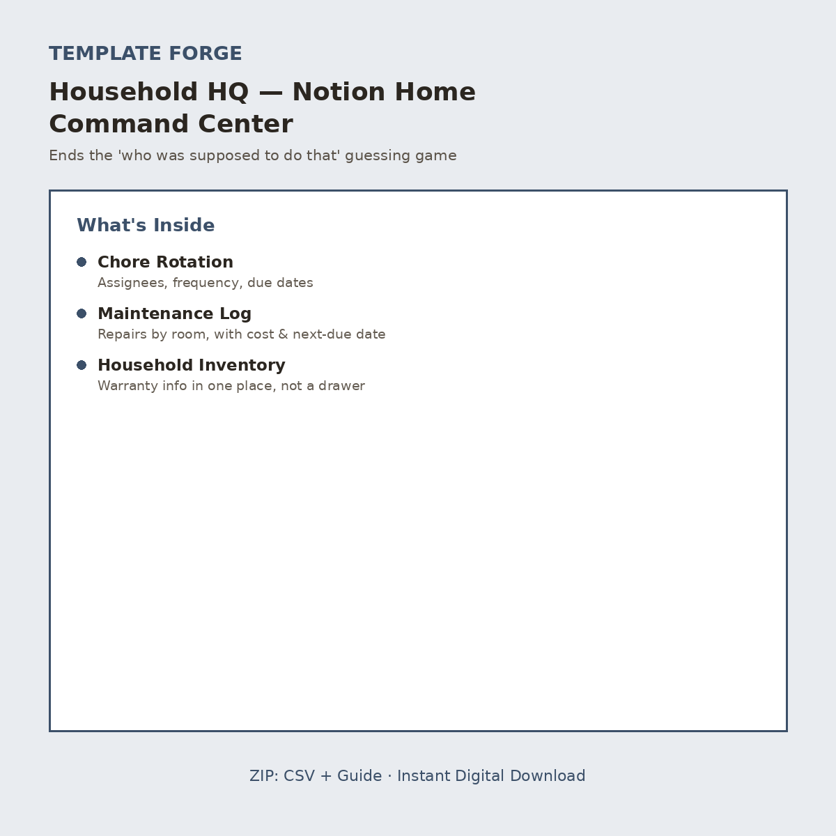 Household HQ — Notion Home Command Center