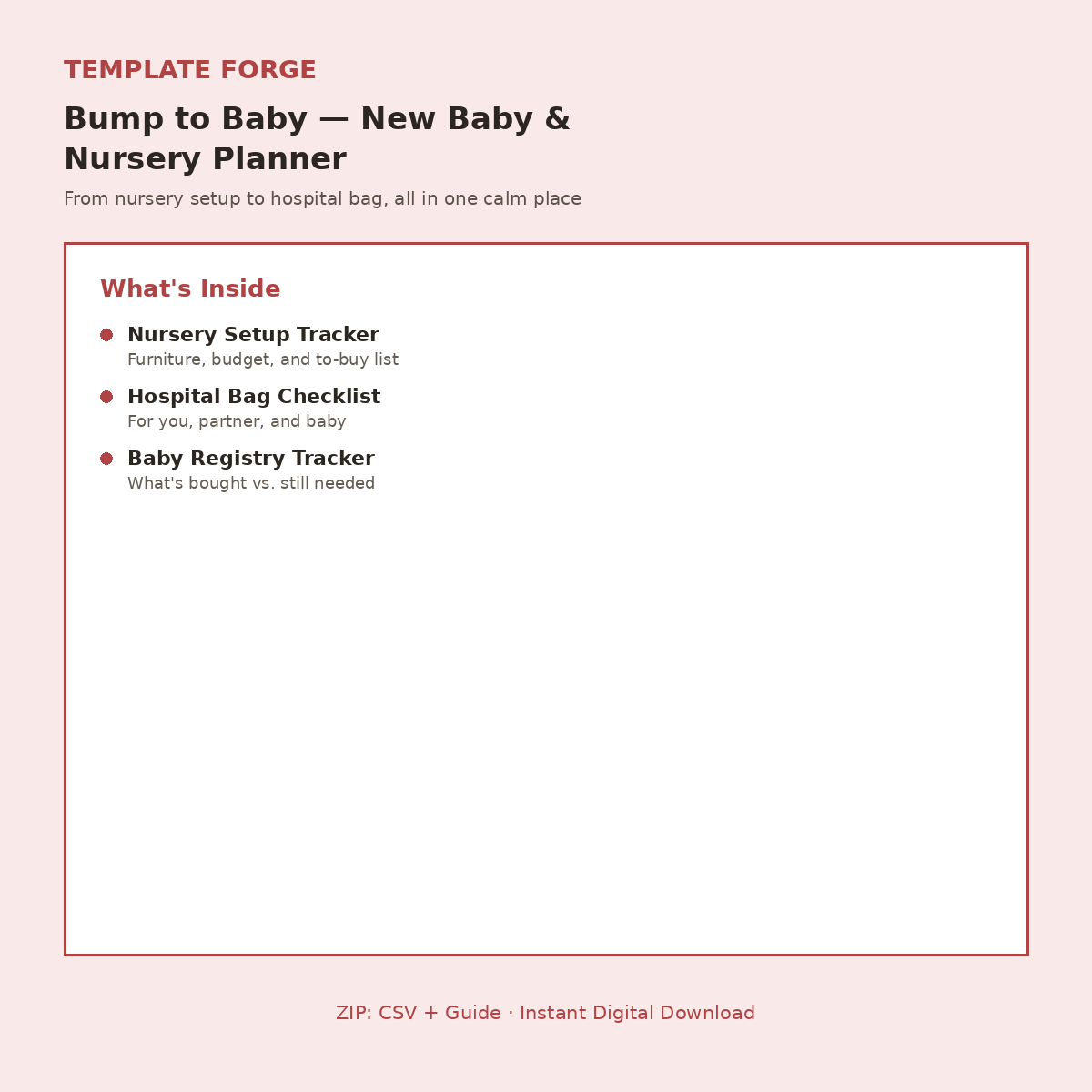 Bump to Baby — Notion New Baby & Nursery Planner