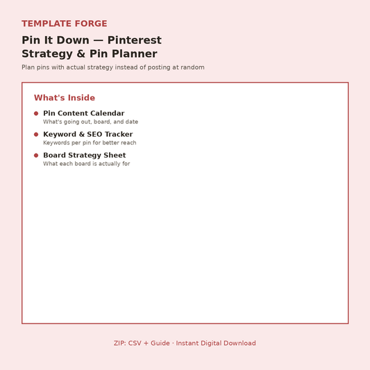 Pin It Down — Notion Pinterest Strategy & Pin Planner