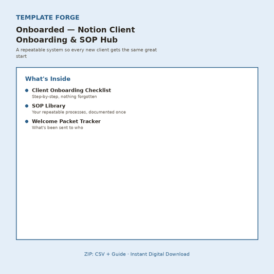 Onboarded — Notion Client Onboarding & SOP Hub