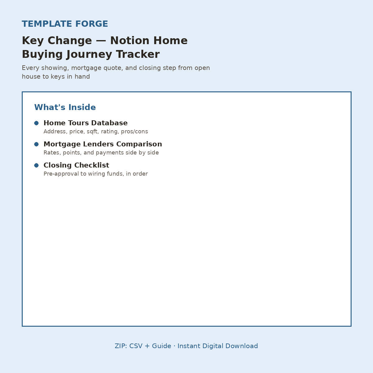 Key Change — Notion Home Buying Journey Tracker