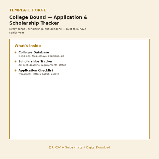 College Bound — Notion Application & Scholarship Tracker