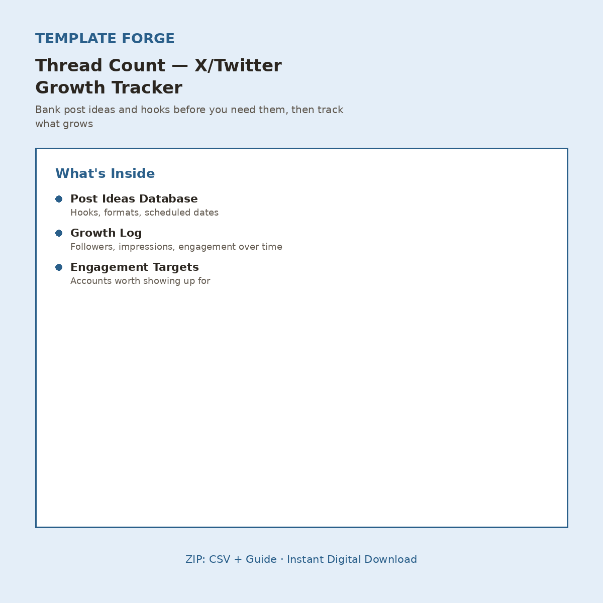 Thread Count — Notion X/Twitter Growth Tracker